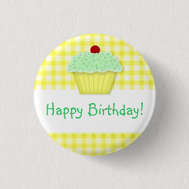 Birthday Cupcake Button (Front)