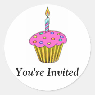 Birthday Cupcake Classic Round Sticker