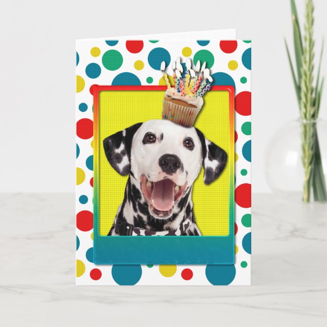 Birthday Cupcake - Dalmatian Card (Front)