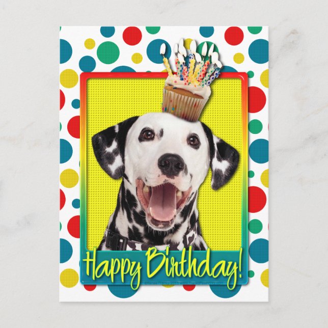 Birthday Cupcake - Dalmatian Postcard (Front)