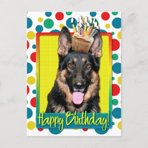 Birthday Cupcake - German Shepherd - Kuno Postcard