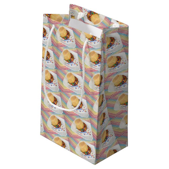 Birthday Cupcake Humour Small Gift Bag (Back Angled)