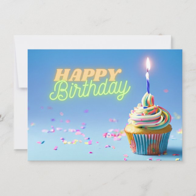 Birthday Cupcake Invitation (Front)