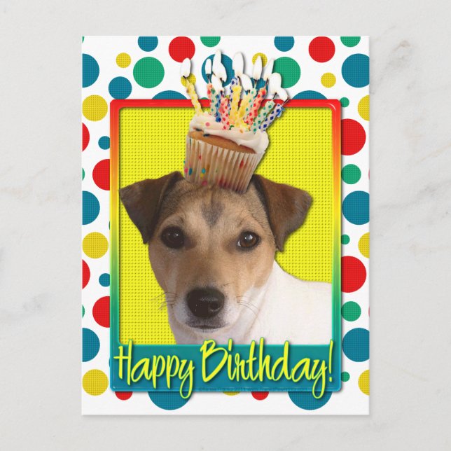 Birthday Cupcake - Jack Russell Postcard (Front)