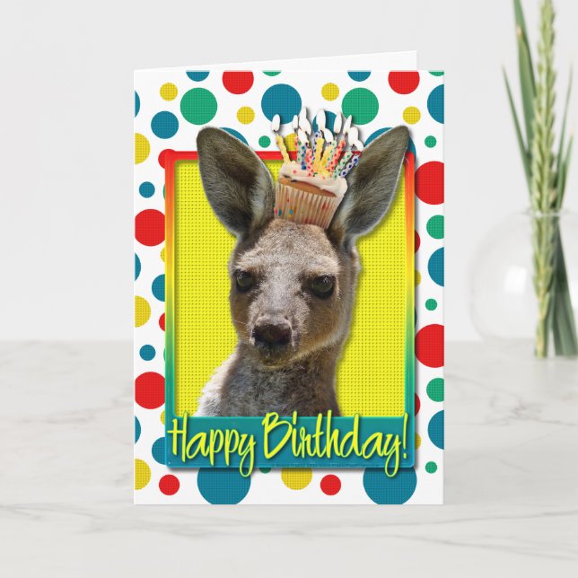 Birthday Cupcake - Kangaroo Card (Front)