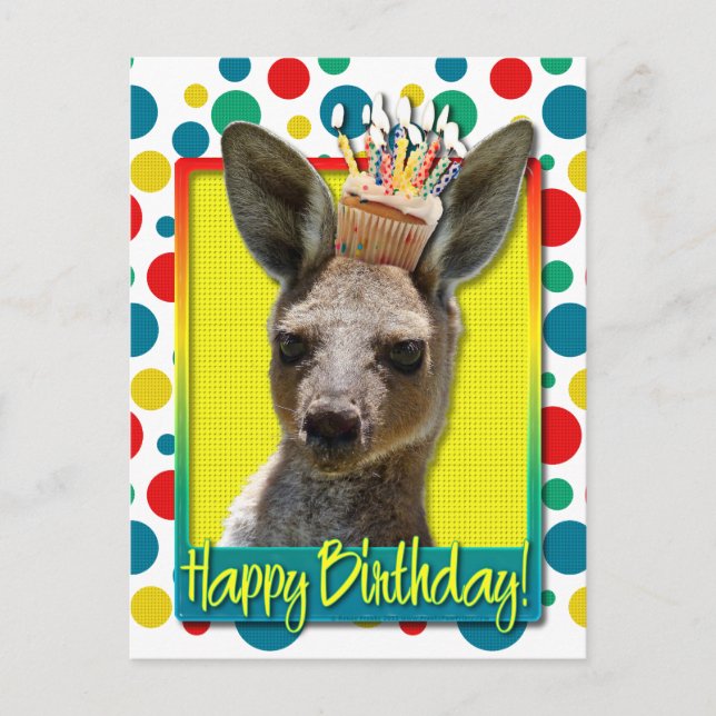 Birthday Cupcake - Kangaroo Postcard (Front)