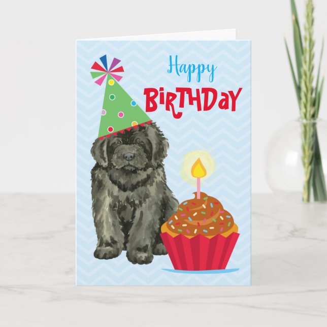 Birthday Cupcake Newfoundland Card (Front)