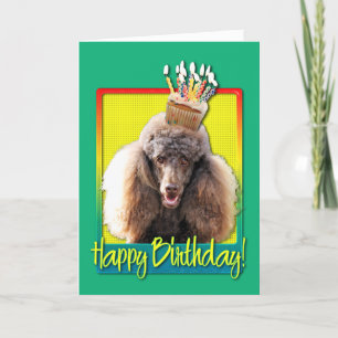 Birthday Cupcake - Poodle - Chocolate Card