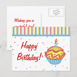 Birthday Cupcake Postcard