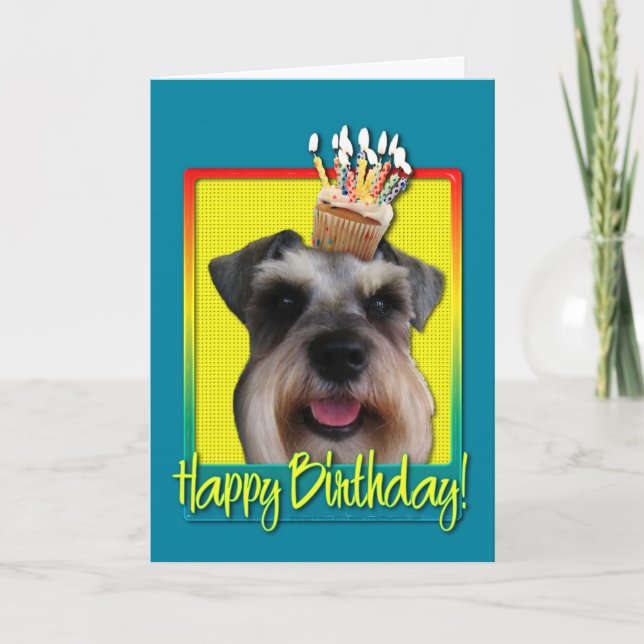 Birthday Cupcake - Schnauzer Card (Front)