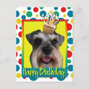 Birthday Cupcake - Schnauzer Postcard