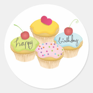 Birthday Cupcake Stickers