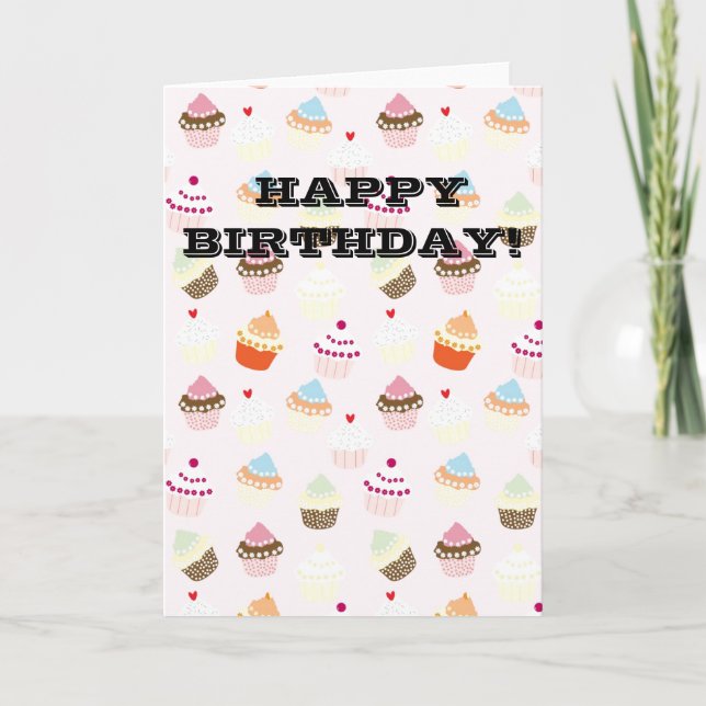 Birthday cupcakes card (Front)