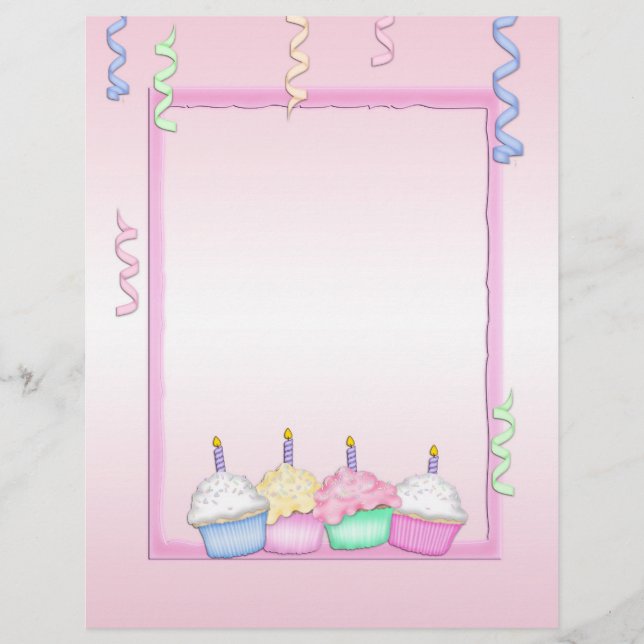 Birthday Cupcakes Letterhead (Front)