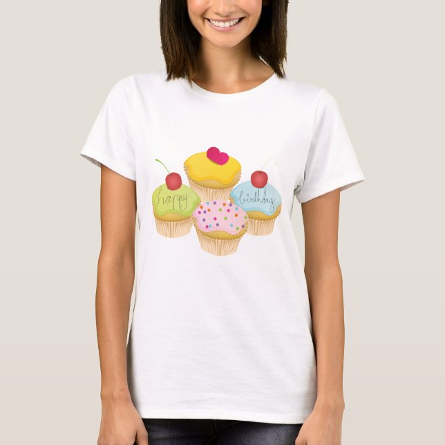 Birthday Cupcakes T-Shirt (Front)