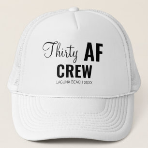 Birthday Custom 30th Birthday Gift 30 AF Beach Trucker Hat