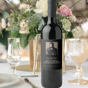Birthday custom photo fun facts bio black guys man wine label