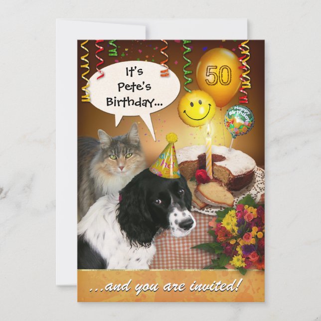 Birthday (customisable) invitation (Front)
