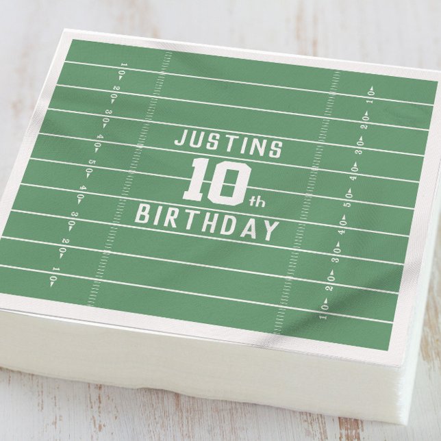 Birthday Cute Sports Football Field Number Party Napkin (Creator Uploaded)