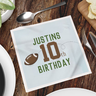 Birthday Cute Sports Football Number Party Napkin