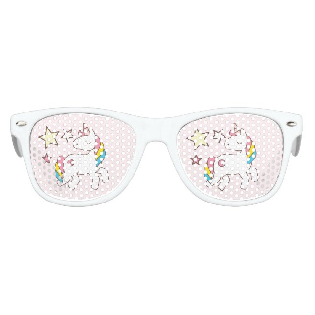 Birthday. Cute Unicorn with Cute Stars. Kids Sunglasses (Front)