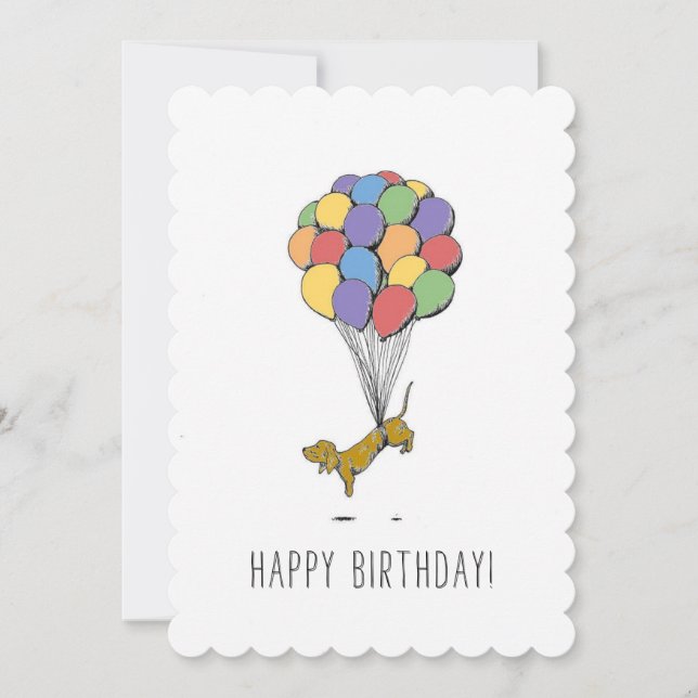 Birthday Dachshund Colour Card (Front)