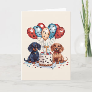 Birthday Dachshund Dogs Card