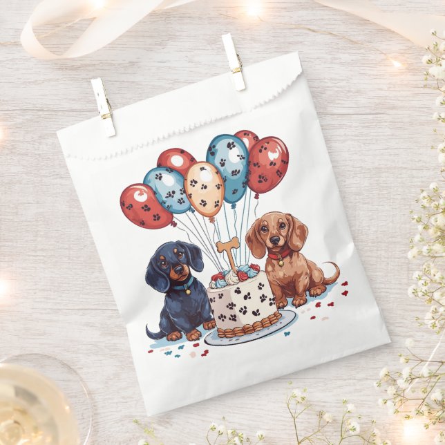 Birthday Dachshund Dogs Favour Bags (Clipped)
