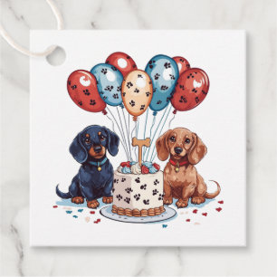 Birthday Dachshund Dogs Favour Tags