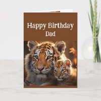 Birthday Dad Cute Tiger Animal