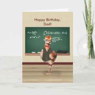 Birthday, Dad, Funny Baby Bird, Customisable Card