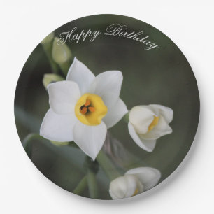 Birthday Daffodil Paper Plate
