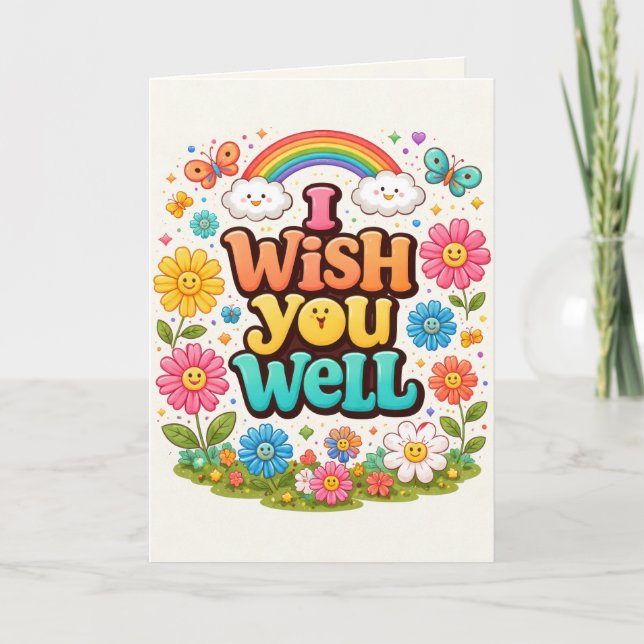 Birthday Daisies and Rainbow Happiness Card (Front)