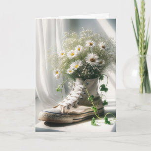 Birthday Daisy Bouquet In a Sneaker Card