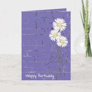 Birthday Daisy Bouquet on Brick   Card