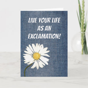 Birthday Daisy On Denim Fabric  Card