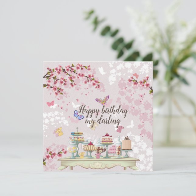 Birthday darling holiday card (Standing Front)