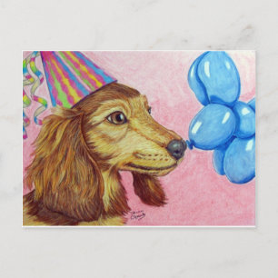 Birthday Daschund Postcard