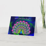 Birthday Daughter Beautiful Colourful  Peacock Car Card<br><div class="desc">See many other products with same and/or similar images which can be found in MY COLLECTIONS then scroll down to Loving Peacocks</div>