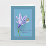 Birthday, Daughter, Daylily Flower and Butterfly Card<br><div class="desc">This lovely lilac coloured daylily is soft and appealing and it is set off by a brightly coloured butterfly sitting gently on a petal. It makes a nice birthday card for a daughter. The basic flower design is the work of Dana Conditt of Digital Scrap Designs. Customise by changing the...</div>