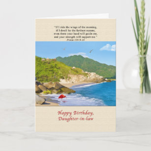 Birthday, Daughter-in-law, Beach, Hills, Birds Card