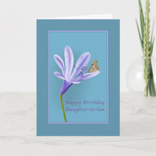 Birthday, Daughter-in-law, Flower, Butterfly Card