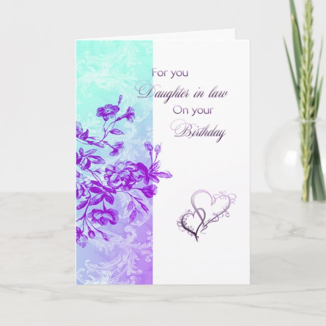 Birthday Daughter-in-law (purple) Card (Front)