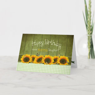 Birthday - Daughter - Sunflowers and butterflies Card