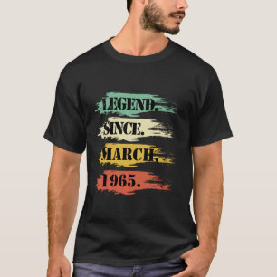 Birthday Design Legendary Since March 1965 Retro T-Shirt