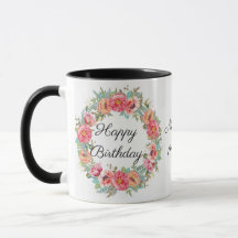 Birthday Design Name & Photo Mug
