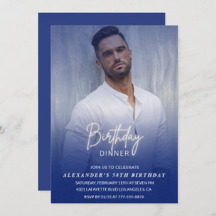 Birthday Dinner 58th birthday invitation Photo Men