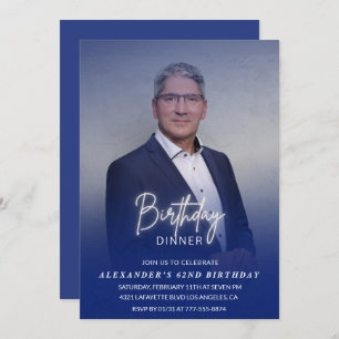 Birthday Dinner 62nd birthday invitation Photo Men