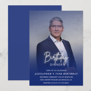 Birthday Dinner 72nd birthday invitation Photo Men