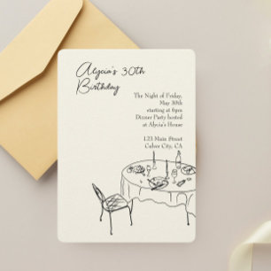 Birthday Dinner for 30th Birthday Party Invitation